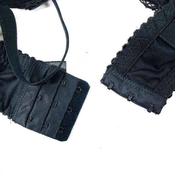 Rene Rofe Bra Black Lace Convertible Demi 38 D Underwire Pushup Padded Sexy - Picture 12 of 15